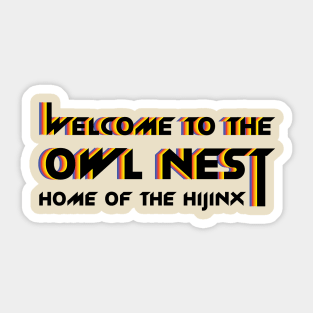 Welcome to The Owl Nest Retro Rainbow Sticker